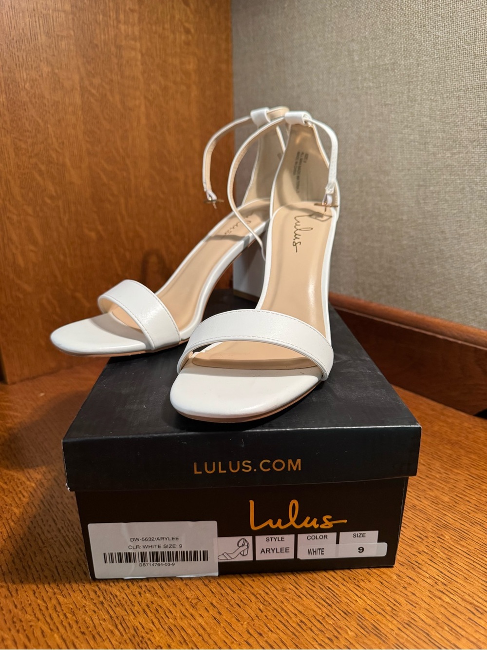 Lulu's White Minimalist Ankle-Strap Block Heel Sandals